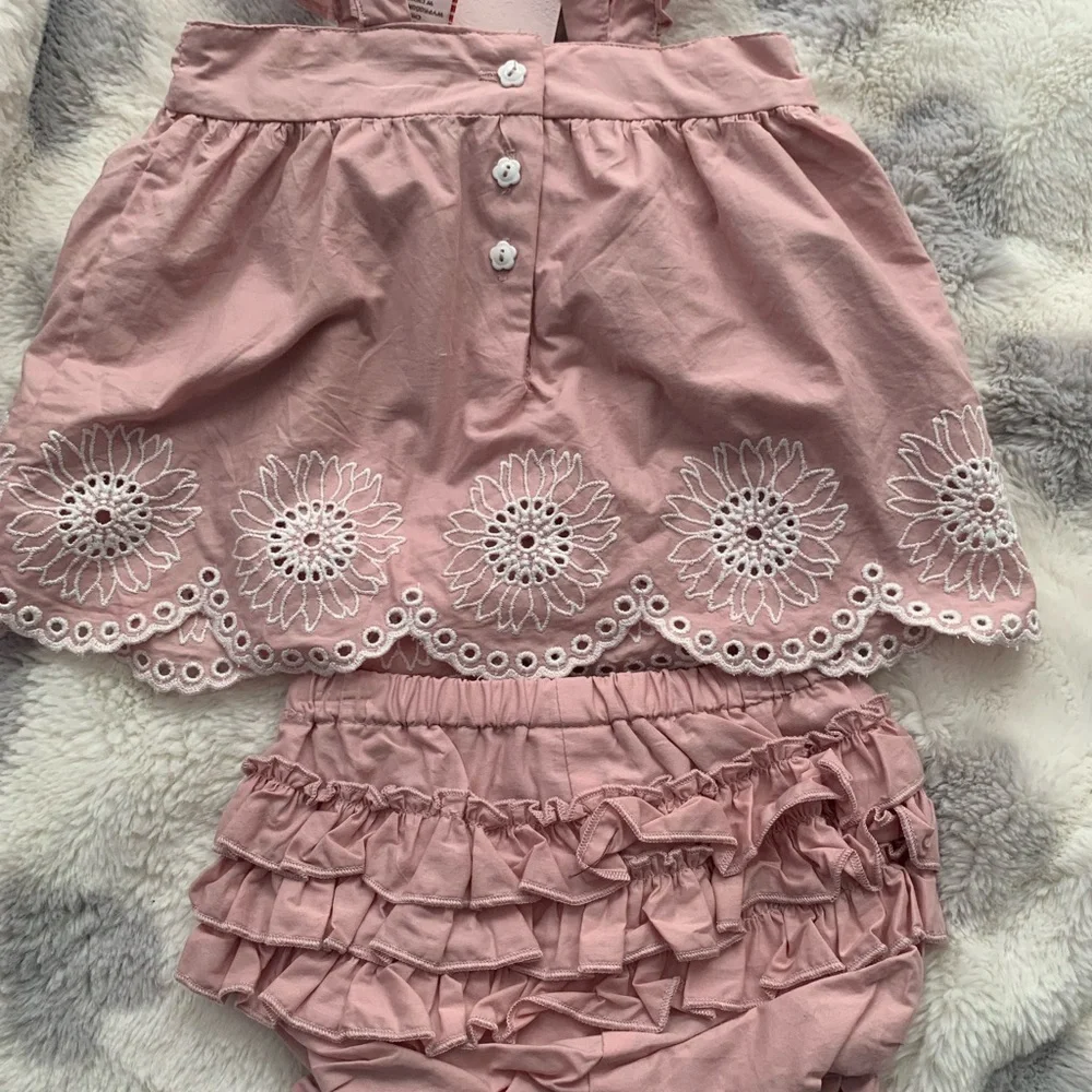 Catherine Malandrino Pink Floral Diaper Cover Set-NWT